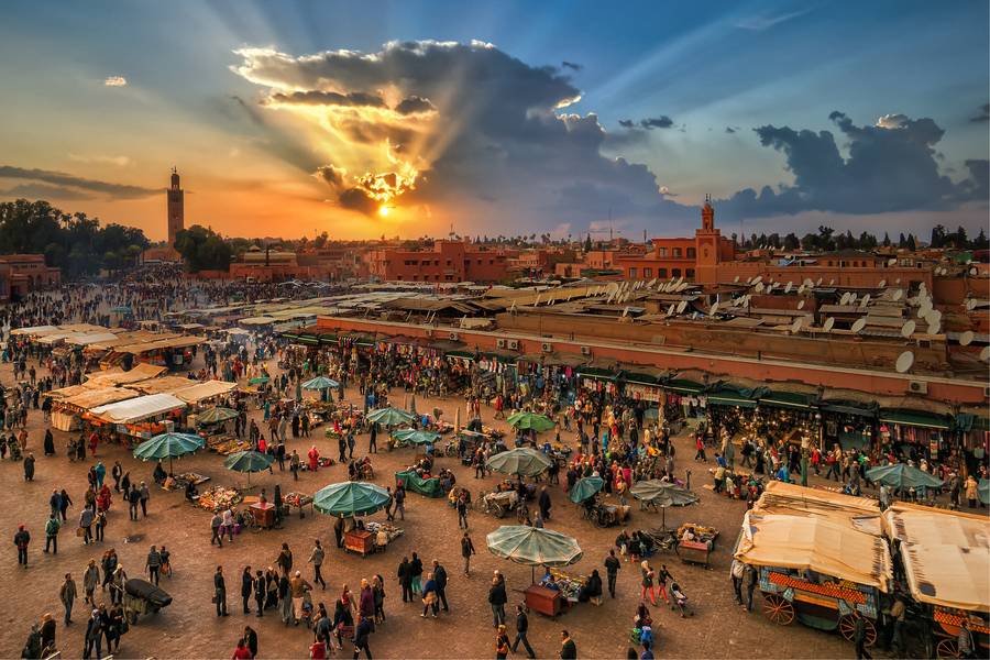 Tour sul tetto e visita della medina con i pasti a Marrakech