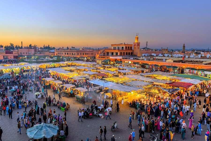 Tour sul tetto e visita della medina con i pasti a Marrakech